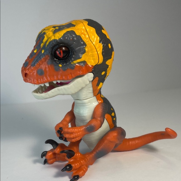 Fingerling Dinosaur Orange, Grey, and Yellow - Picture 1 of 5